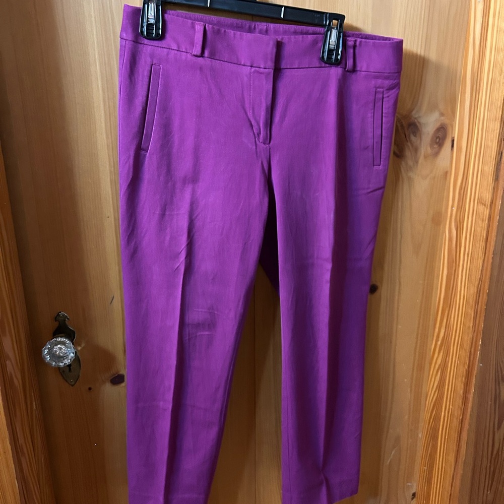 LOFT Magenta Straight-Leg Pants